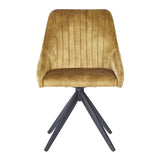 Sofia Swivel Dining Chair Mustard Velvet - Belmont Interiors