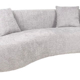 The Wave Boucle Curved Sofa in Grey - Belmont Interiors