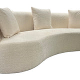 The Wave Curved Sofa in Ivory Boucle - Belmont Interiors