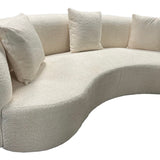 The Wave Curved Sofa in Ivory Boucle - Belmont Interiors