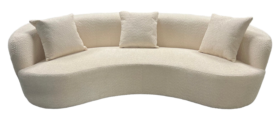 The Wave Curved Sofa in Ivory Boucle - Belmont Interiors