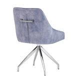 Sofia Swivel Dining Chair in Light Grey Velvet with Brushed Chrome Legs - Belmont Interiors