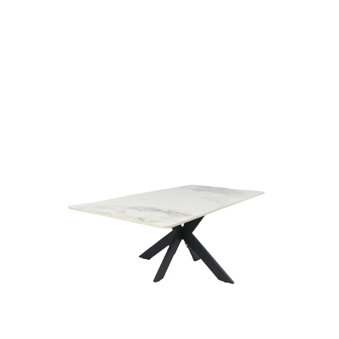 Phoenix White Ceramic Coffee Table with Black Legs - Belmont Interiors