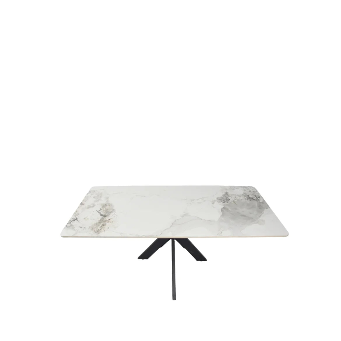 Phoenix White Ceramic Coffee Table with Black Legs - Belmont Interiors