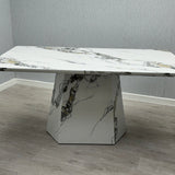 Capri 160cm White Marble Effect Dining Table - Belmont Interiors