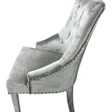 Belvedere Silver Chair (Ring Knocker/Chrome Legs) - Belmont Interiors