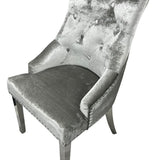 Belvedere Silver Chair (Ring Knocker/Chrome Legs) - Belmont Interiors