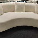 The Wave Curved Sofa in Ivory Boucle - Belmont Interiors