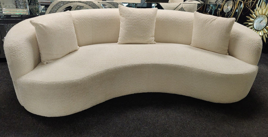 The Wave Curved Sofa in Ivory Boucle - Belmont Interiors