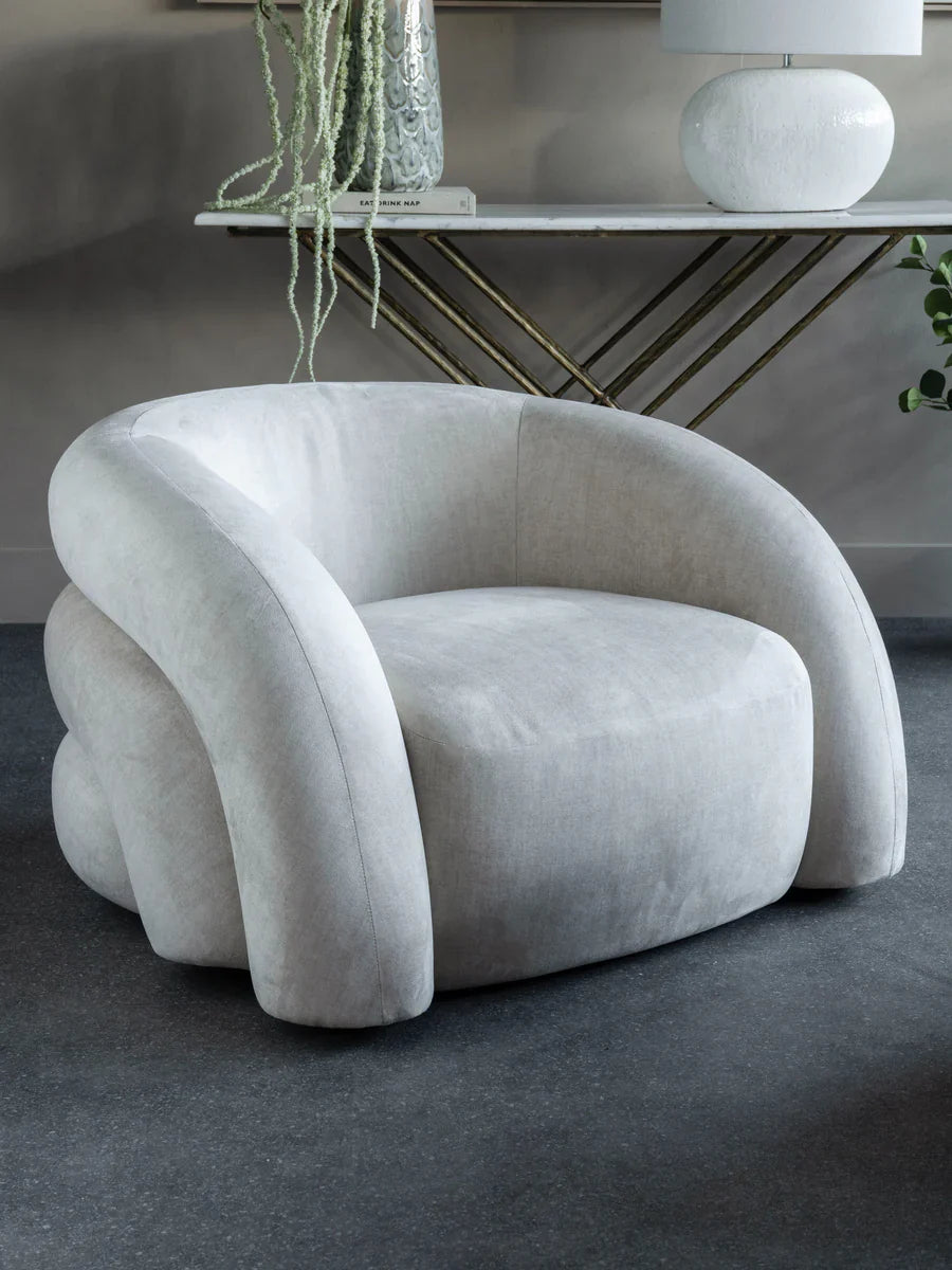 Libra Interiors Casa Snug Chair – Cream - Belmont Interiors