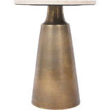 Libra Interiors Clifton II Side Table in Antique Brass and Travertine [Pre-order (27/12)] - Belmont Interiors