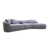 The Pebble Boucle Curved Sofa in Grey - Belmont Interiors