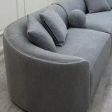 The Pebble Boucle Curved Sofa in Grey - Belmont Interiors