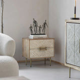 Libra Interiors Linden Bedside Table – 2 Drawers - Belmont Interiors