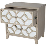 Libra Interiors Campbell Whitewash Side Table - 2 Drawer - Belmont Interiors