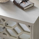 Libra Interiors Campbell Whitewash Side Table - 2 Drawer - Belmont Interiors