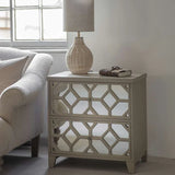 Libra Interiors Campbell Whitewash Side Table - 2 Drawer - Belmont Interiors