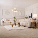 Azure Gold Coffee Table with Polar White Sintered Top - Belmont Interiors