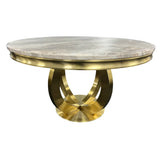 Chelsea 130cm Marble & Gold Round Dining Table - 5 Colours - Belmont Interiors