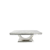 Arial 120CM Marble & Chrome Coffee Table - Belmont Interiors