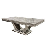 Arial 120CM Marble & Chrome Coffee Table - Belmont Interiors