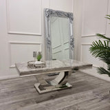 Arial 120CM Marble & Chrome Coffee Table - Belmont Interiors