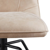 Candice Swivel Dining Chair in Taupe Faux Suede with Black Powdercoated Black Legs - Belmont Interiors