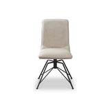 Candice Swivel Dining Chair in Taupe Faux Suede with Black Powdercoated Black Legs - Belmont Interiors