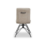 Candice Swivel Dining Chair in Taupe Faux Suede with Black Powdercoated Black Legs - Belmont Interiors