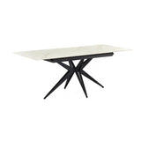 Vittoria 160cm-200cm White & Gold Sintered Stone Autorise Extending Dining Table - Belmont Interiors