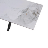 Nova 160cm White Ceramic Marble Dining Table - Belmont Interiors