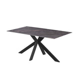 Nova 160cm Grey Ceramic Marble Dining Table - Belmont Interiors