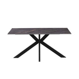 Nova 160cm Grey Ceramic Marble Dining Table - Belmont Interiors