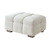 The Tribeca Oatmeal Boucle Footstool Premium Oatmeal Bubble Boucle Fabric [Pre-order 22/02]