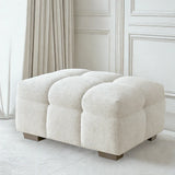 The Tribeca Oatmeal Boucle Footstool Premium Oatmeal Bubble Boucle Fabric [Pre-order 22/02]