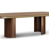 Berkeley Designs Malibu Dining Table in Natrual Walnut and Brass - 240cm