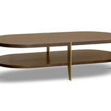 Berkeley Designs Malibu Coffee Table in Natural Walnut and Brass