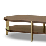 Berkeley Designs Malibu Coffee Table in Natural Walnut and Brass