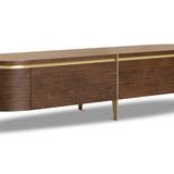 Berkeley Designs Malibu Media Unit in Natural Walnut and Brass