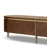 Berkeley Designs Malibu Media Unit in Natural Walnut and Brass