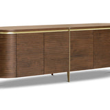 Berkeley Designs Malibu Sideboard in Natural Walnut and Brass