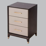 Cairo Bedside Table – Chocolate and Ceramic Grey