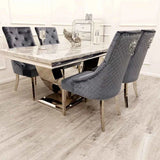 Arial 150cm Marble & Chrome  Dining Table