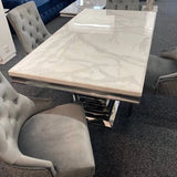 Arial 150cm Marble & Chrome  Dining Table