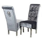 Emma-Lucy Scroll Velvet Lion Knocker Dinning Chair-Kitchen & Dining Room Chairs-ASR-Belmont Interiors