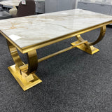 Arianna Gold 180cm Marble Dining Table - Belmont Interiors