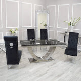 Arial 150cm Marble & Chrome Dining Table - 3 Colours - Belmont Interiors