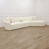 The Pebble Boucle Curved Sofa in Ivory - Belmont Interiors