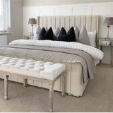 The Florida Panel Wing Plush Velvet Bed Frame