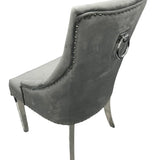 Belvedere Dark Grey Chair (Ring Knocker/Chrome Legs) - Belmont Interiors